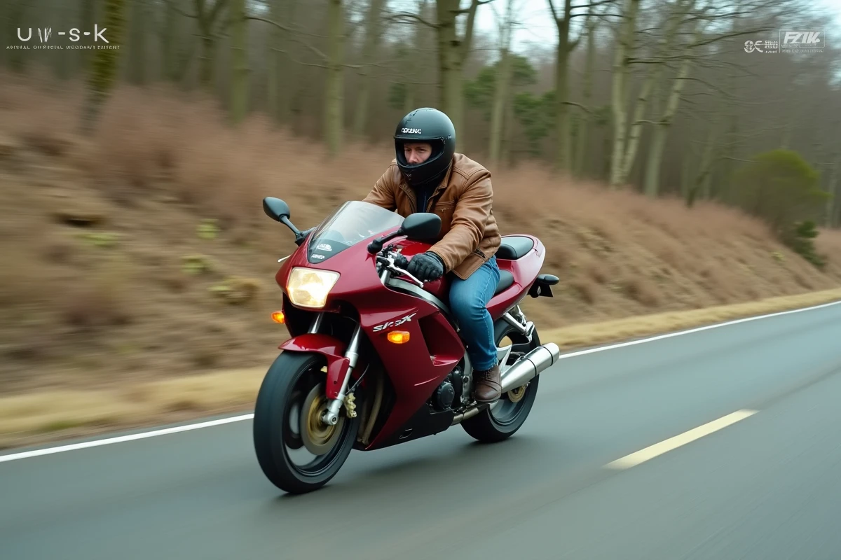 Essai routier d'une Suzuki GSX-R 1100 de 1992 sur route rurale après révision complète
