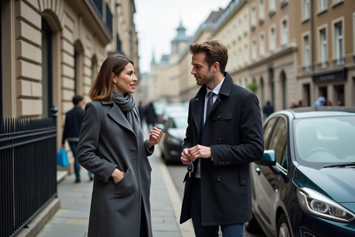 Femme discutant avec un jeune homme près d