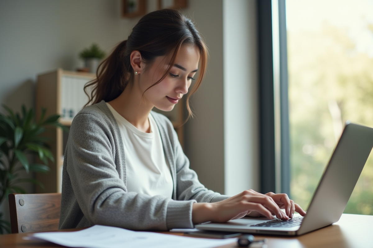 Jeune femme travaillant sur rapport d inspection auto