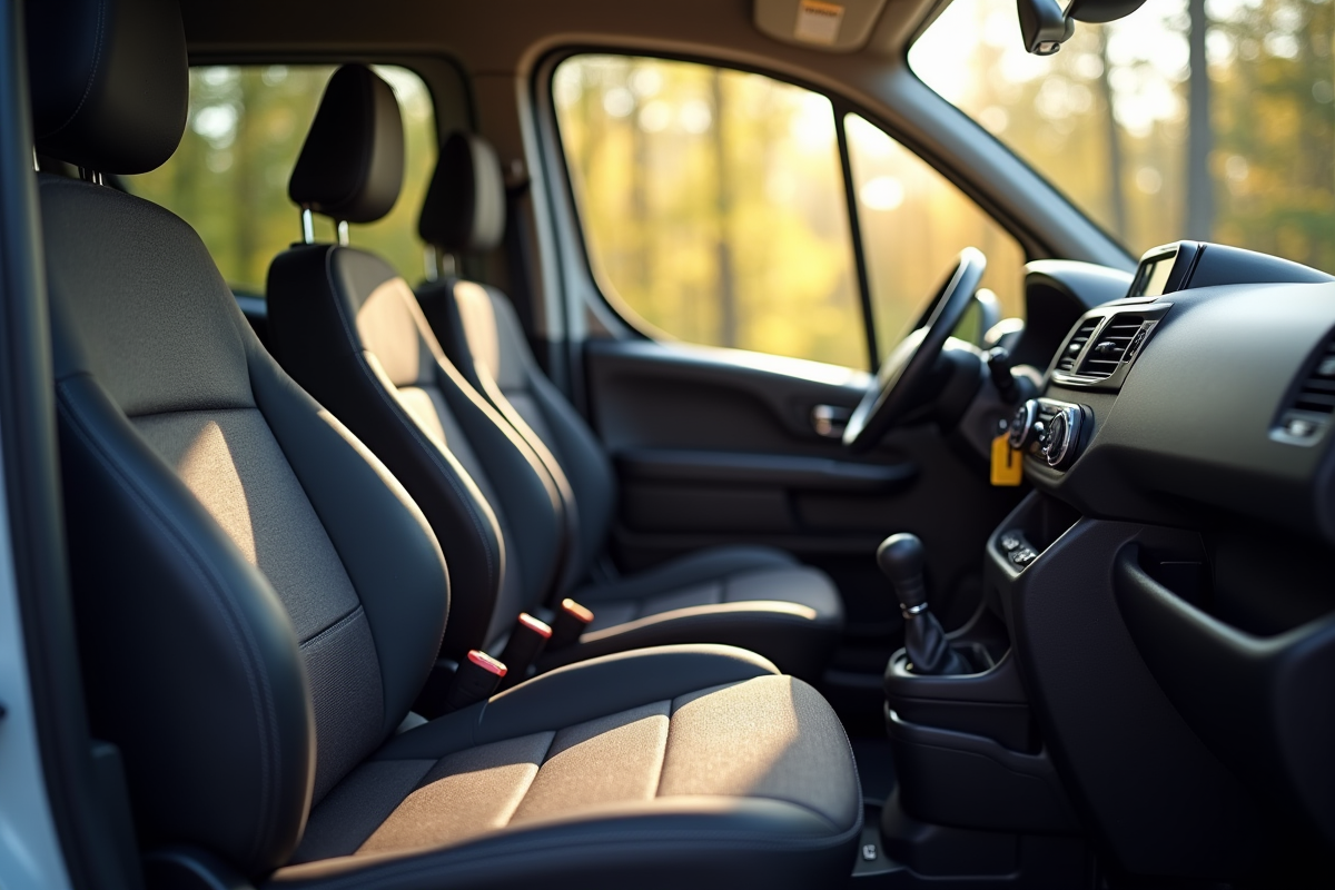 Intérieur du véhicule Peugeot Partner Tepee avec accessoires pratiques