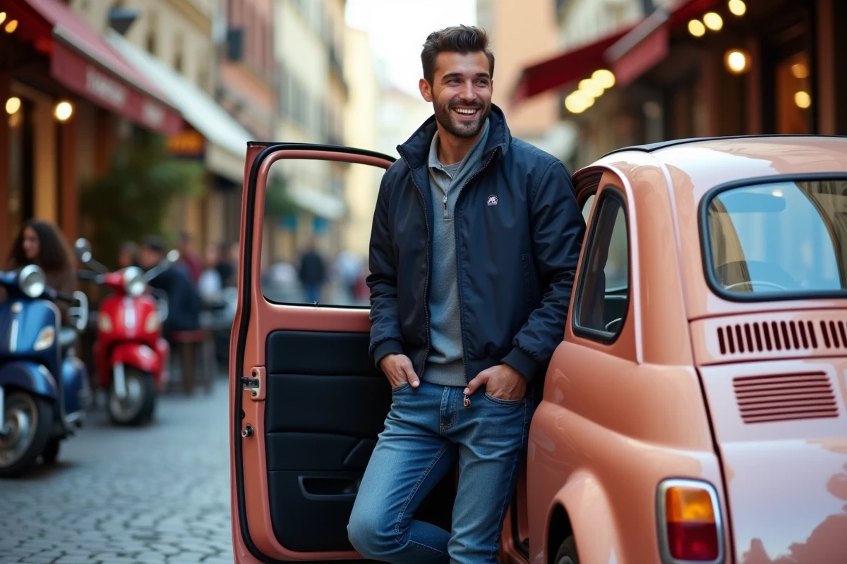Jeune homme souriant près d