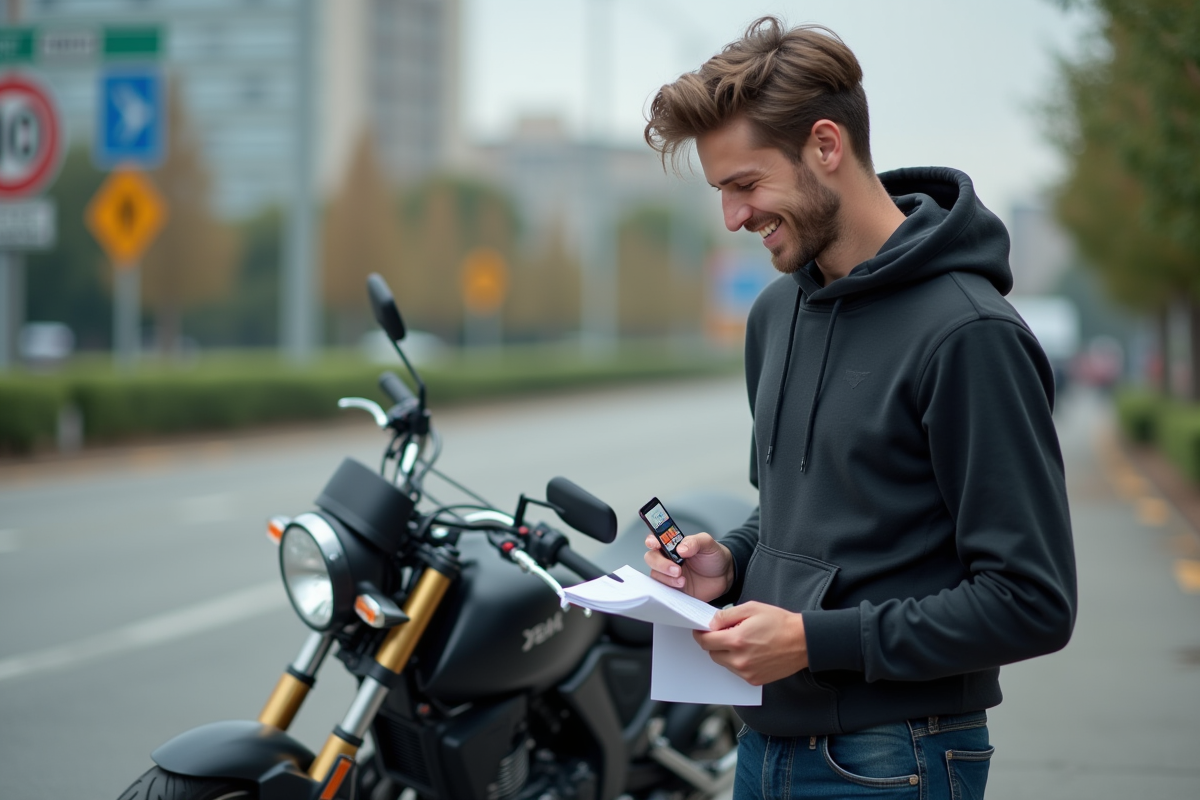 Jeune homme souriant à côté d